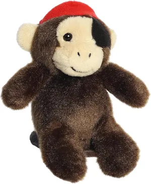 Aurora® Adorable Shoulderkins™ Cheeky Buccaneer Monkey™ Stuffed Animal - Adorable Buddy That Can Go Everywhere with You - Perfect for Kids 3  Years and Costumes - Brown 5 Inches