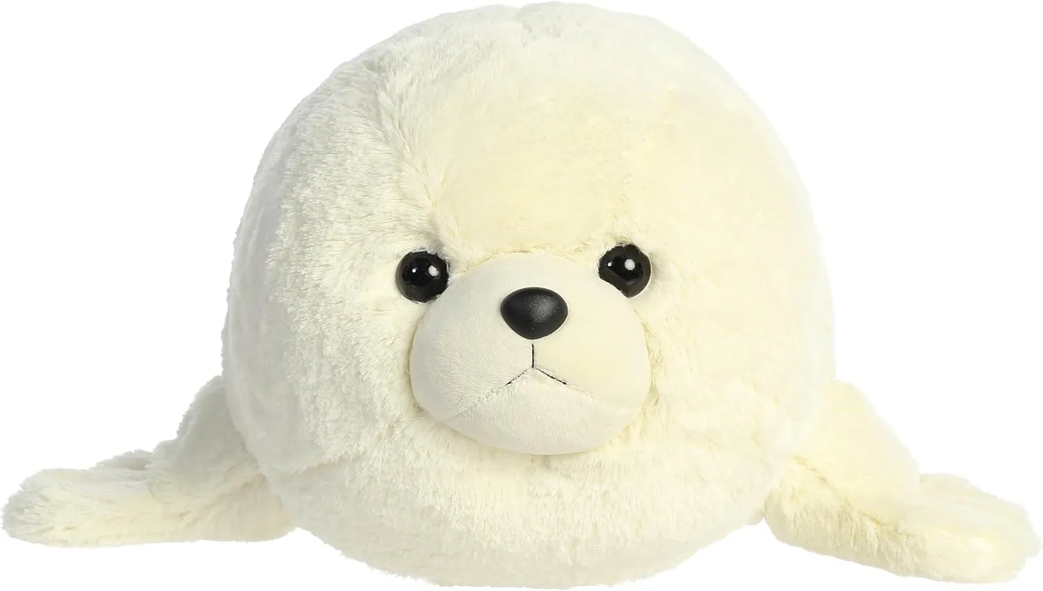 Aurora® Adorable Super Flopsie™ Baby Harp Seal Stuffed Animal - Playful Ease - Timeless Companions - White 30 Inches