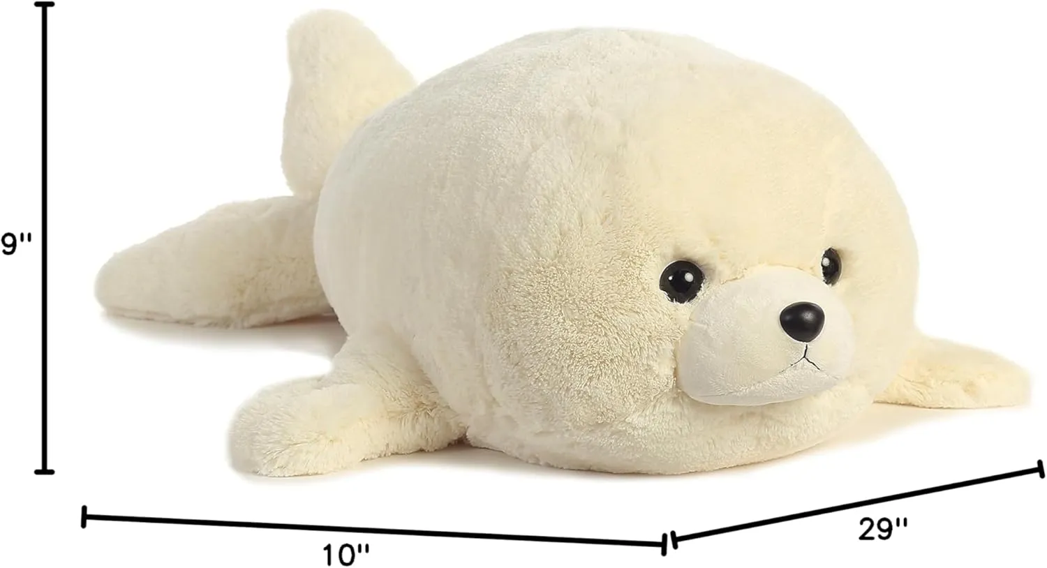 Aurora® Adorable Super Flopsie™ Baby Harp Seal Stuffed Animal - Playful Ease - Timeless Companions - White 30 Inches