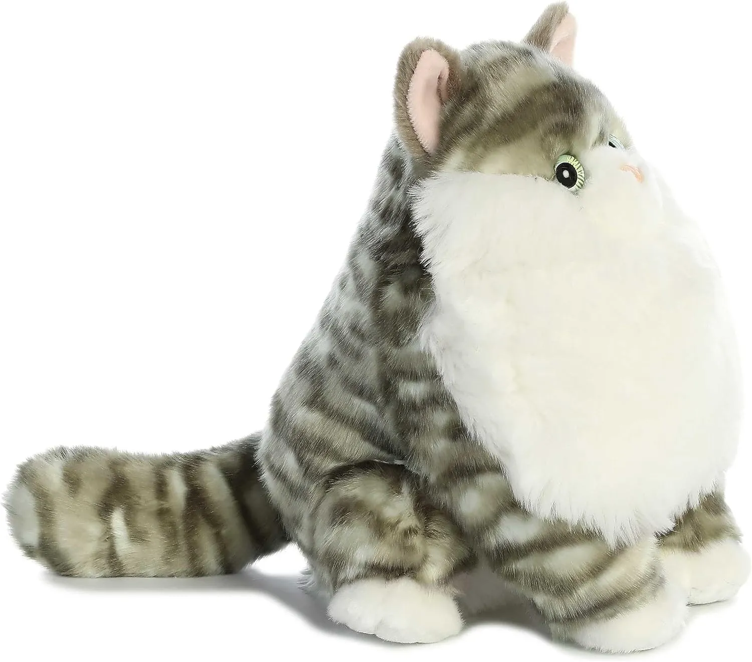 Aurora® Charming Fat Cats™ Dumpling Tabby™ Stuffed Animal - Cuddly Companions - Aesthetic Appeal - Gray 9.5 Inches