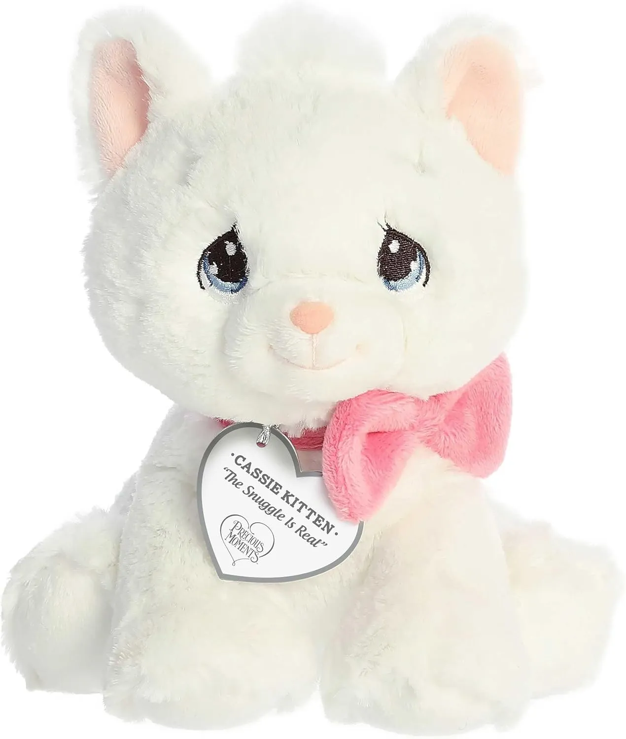 Aurora® Inspirational Precious Moments™ Cassie Kitten Stuffed Animal - Cherished Memories - Enduring Comfort - White 8.5 Inches