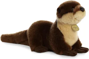 Aurora® Realistic Miyoni® River Otter Stuffed Animal - Lifelike Detail - Cherished Companionship - Brown 11 Inches
