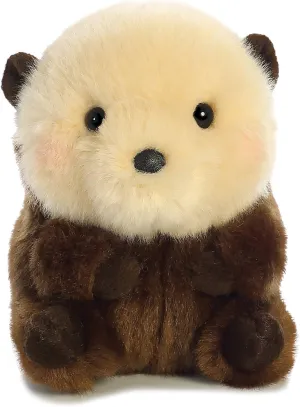 Aurora® Round Rolly Pet™ Smiles Sea Otter™ Stuffed Animal - Adorable Companions - On-The-Go Fun - Brown 5 Inches