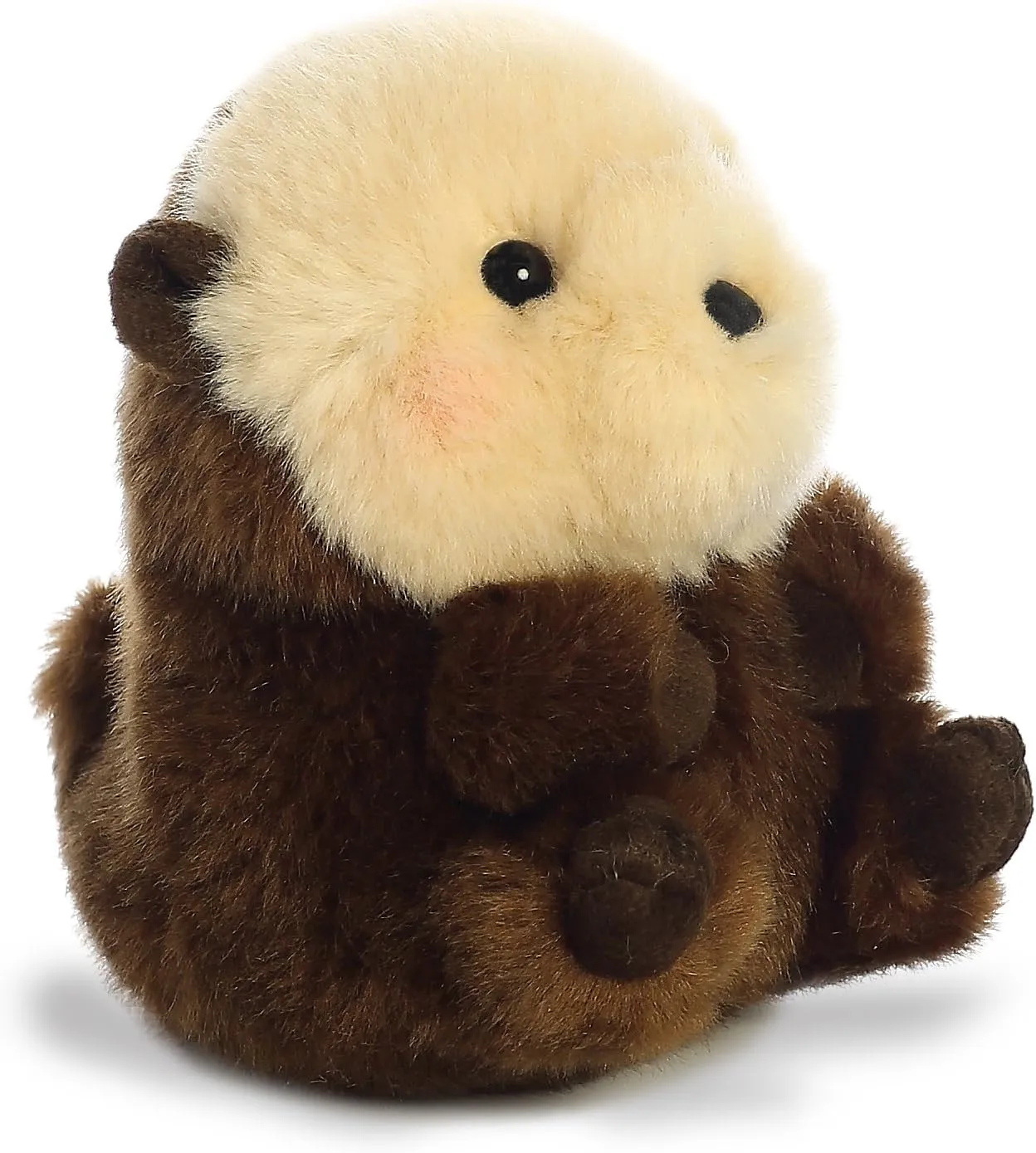 Aurora® Round Rolly Pet™ Smiles Sea Otter™ Stuffed Animal - Adorable Companions - On-The-Go Fun - Brown 5 Inches