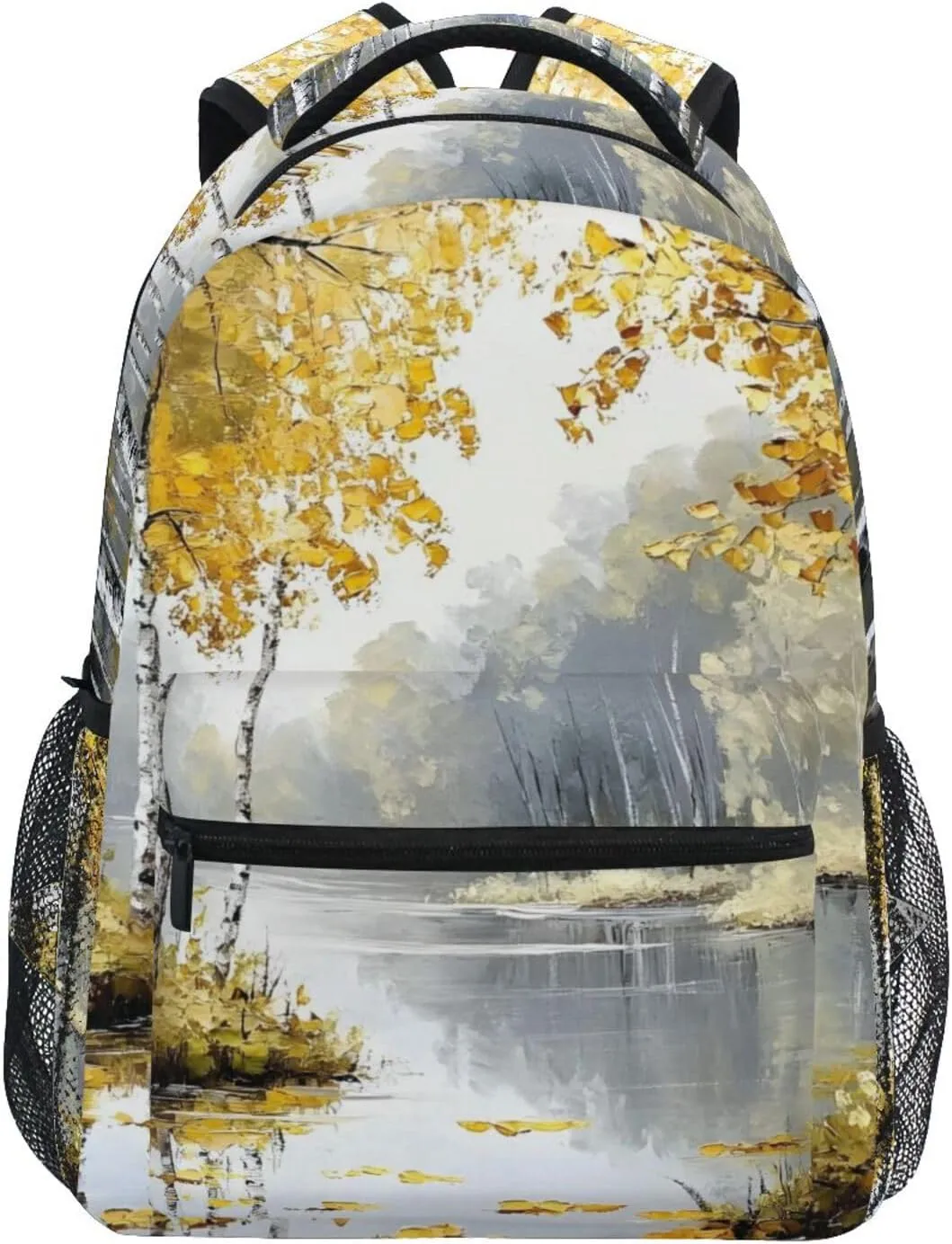 Autumn Birch Tree Landscape Backpack Daypack Shoulder Bag Book Bag Lightweight Back Pack 11.4 ×16 In