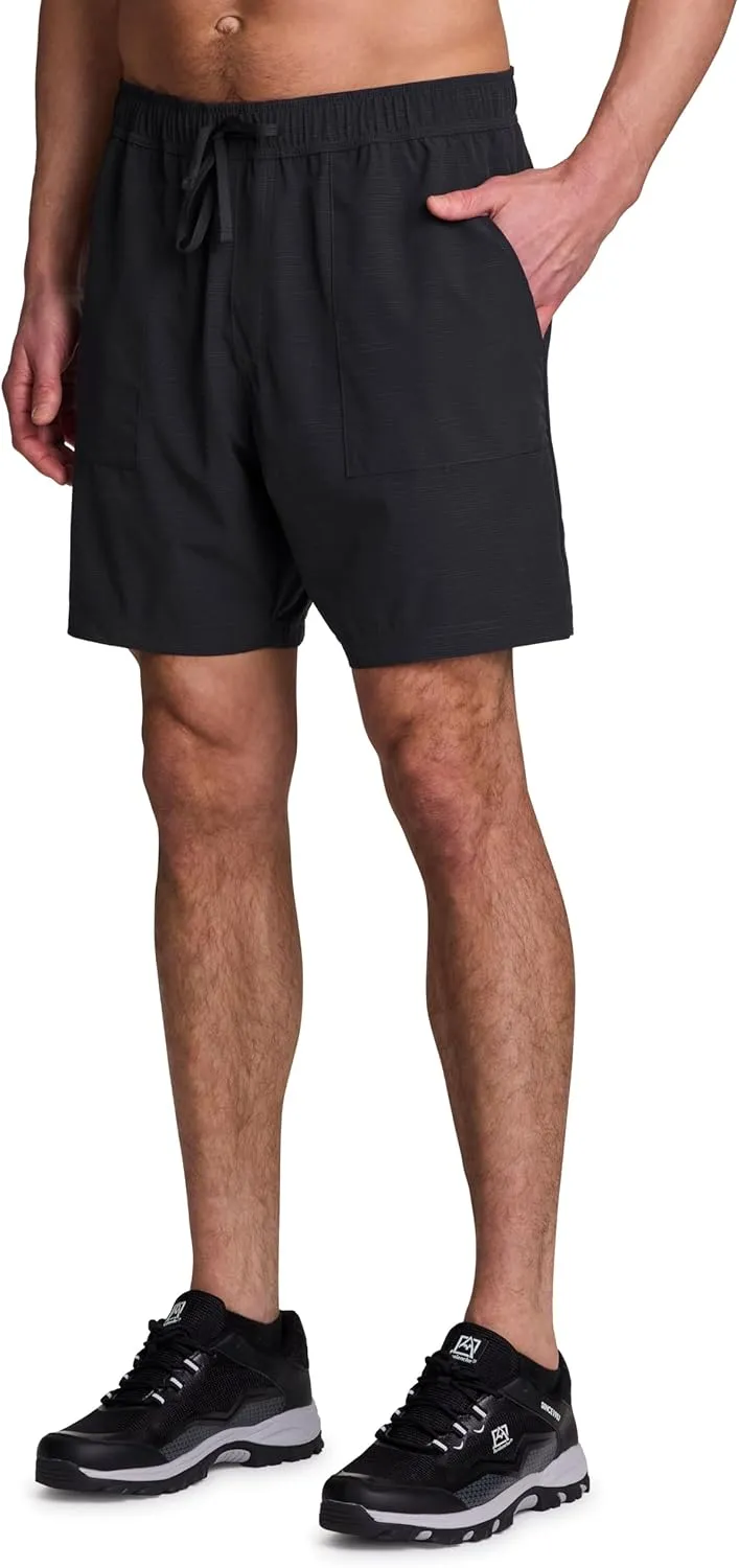 Avalanche Men's Hiking Short 7" Lightweight Woven Shorts with Pockets Elastic Waist Breathable Quick Dry Shorts for Workouts