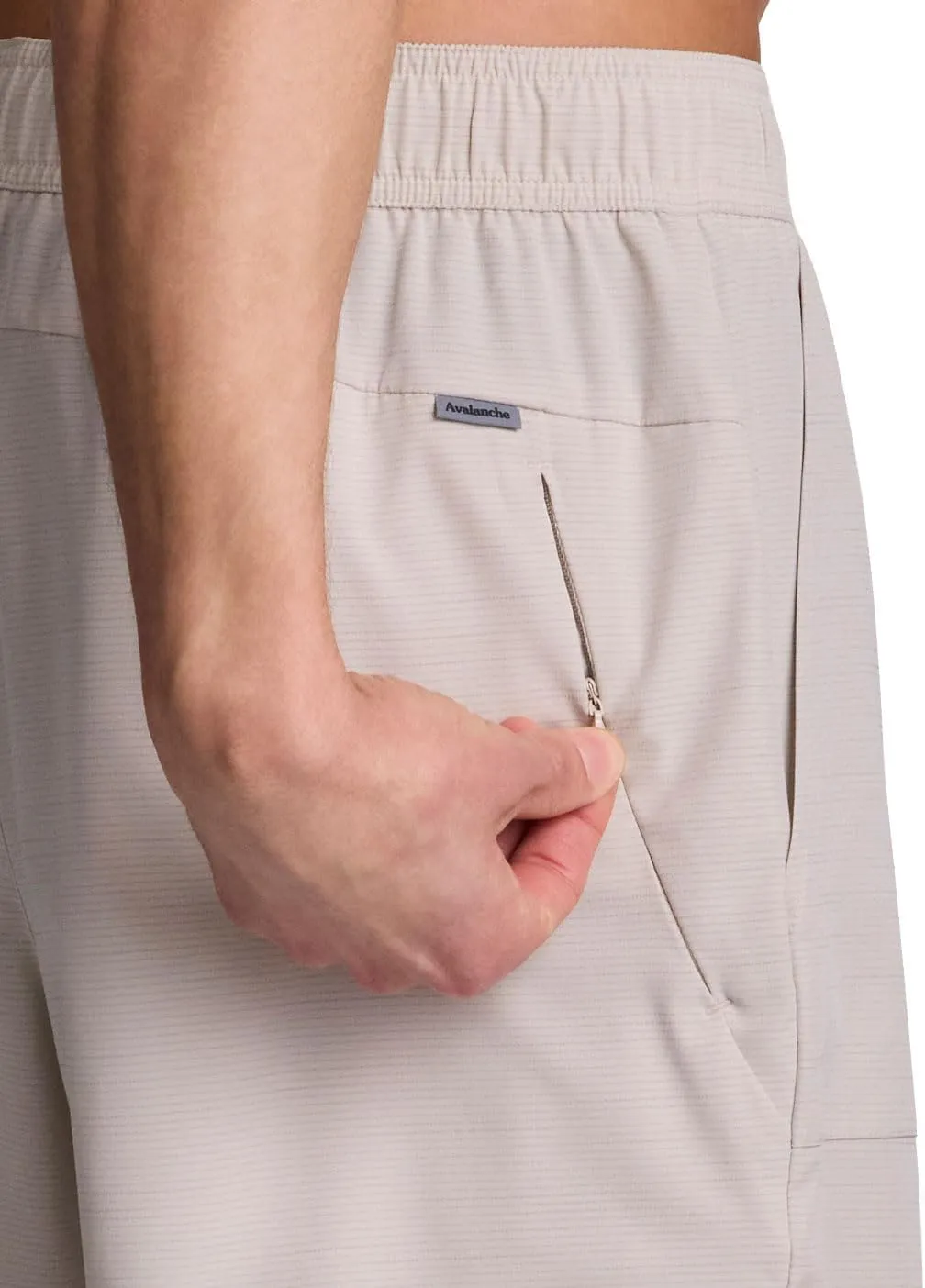 Avalanche Men's Hiking Short 7" Lightweight Woven Shorts with Pockets Elastic Waist Breathable Quick Dry Shorts for Workouts