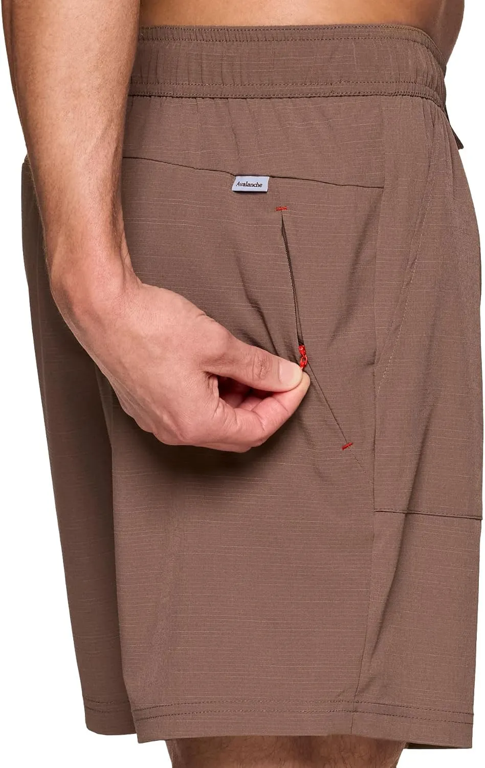 Avalanche Men's Hiking Short 7" Lightweight Woven Shorts with Pockets Elastic Waist Breathable Quick Dry Shorts for Workouts