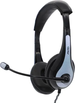 Avid AE-36 Headset in White with Adjustable Boom Microphone for School, Classroom, Education, Testing and Assessment