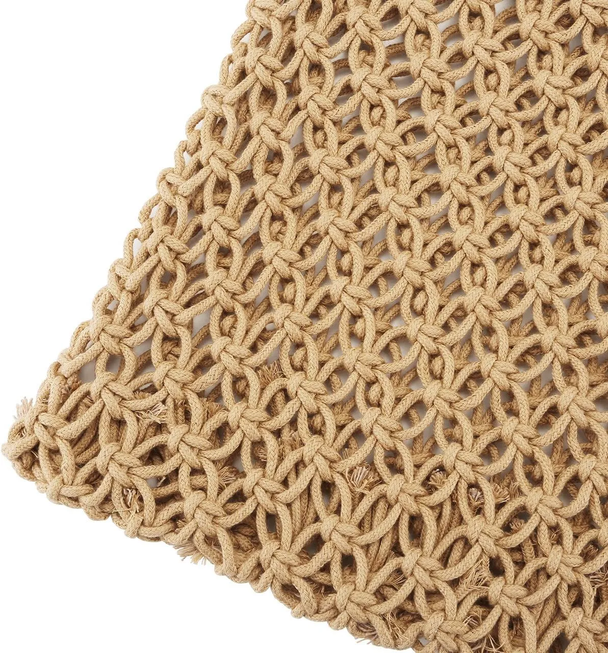 Ayliss Handmade Straw Bag Travel Beach Fishing Net Handbag Shopping Woven Shoulder Bag for Women