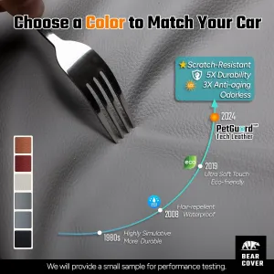 Back Seat Extender ，Heavy Duty Leatherette Car Seat Cover for Back Seat ，Wash-Free Hard Bottom Hammock for Car Holds 500lbs，Travel Dog Bed for Car SUV Truck-Gray/Nappa