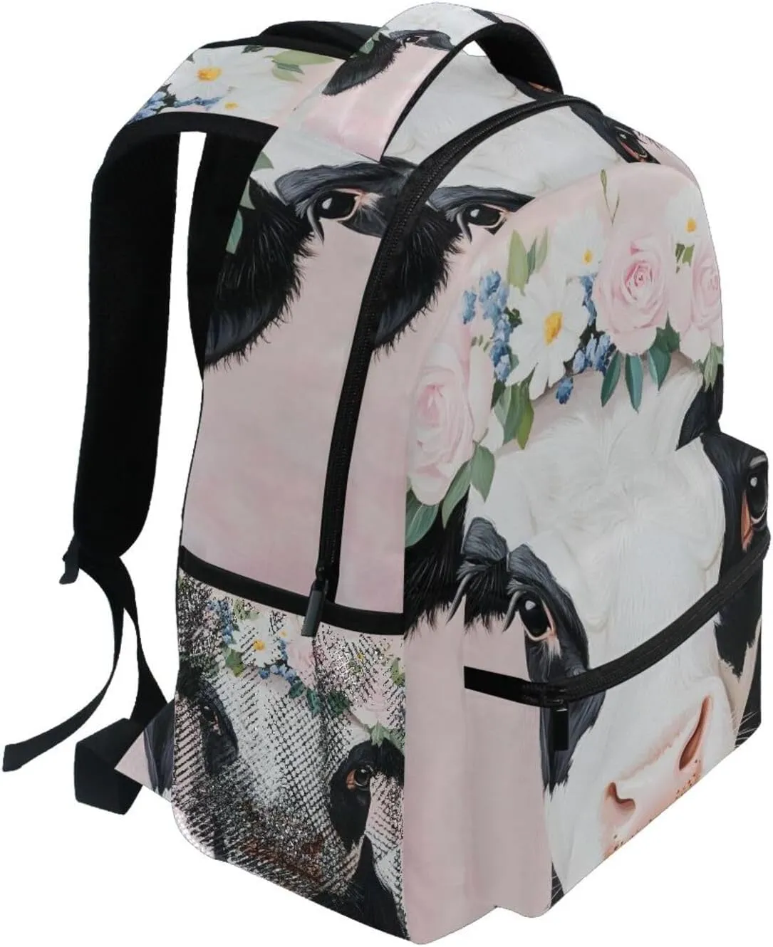 Backpack Beautiful Cow Garland Daypack Shoulder Bag Book Bag Lightweight Back Pack 11.4 ×16 In