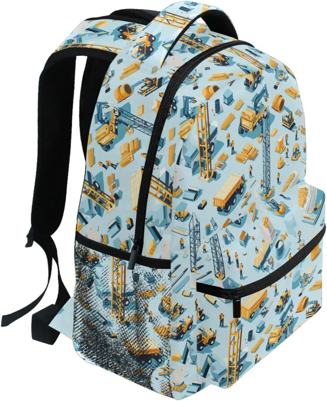 Backpack for Women Men Fashion College School Computer Bag with Chest Strap for Business Work College Travel Trip Construction Scene Dump Truck Grader