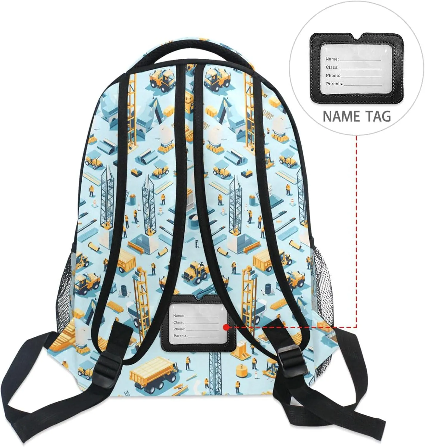 Backpack for Women Men Fashion College School Computer Bag with Chest Strap for Business Work College Travel Trip Construction Scene Dump Truck Grader