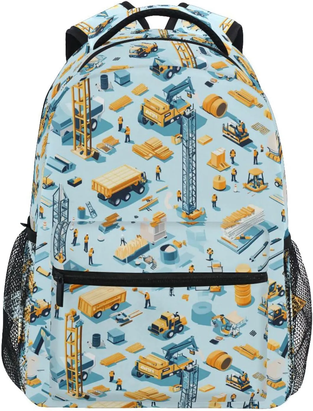 Backpack for Women Men Fashion College School Computer Bag with Chest Strap for Business Work College Travel Trip Construction Scene Dump Truck Grader