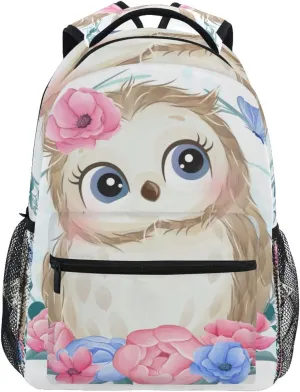 Backpack Garland Floral Butterfly Owl Daypack Shoulder Bag Book Bag Lightweight Back Pack 11.4 ×16 In