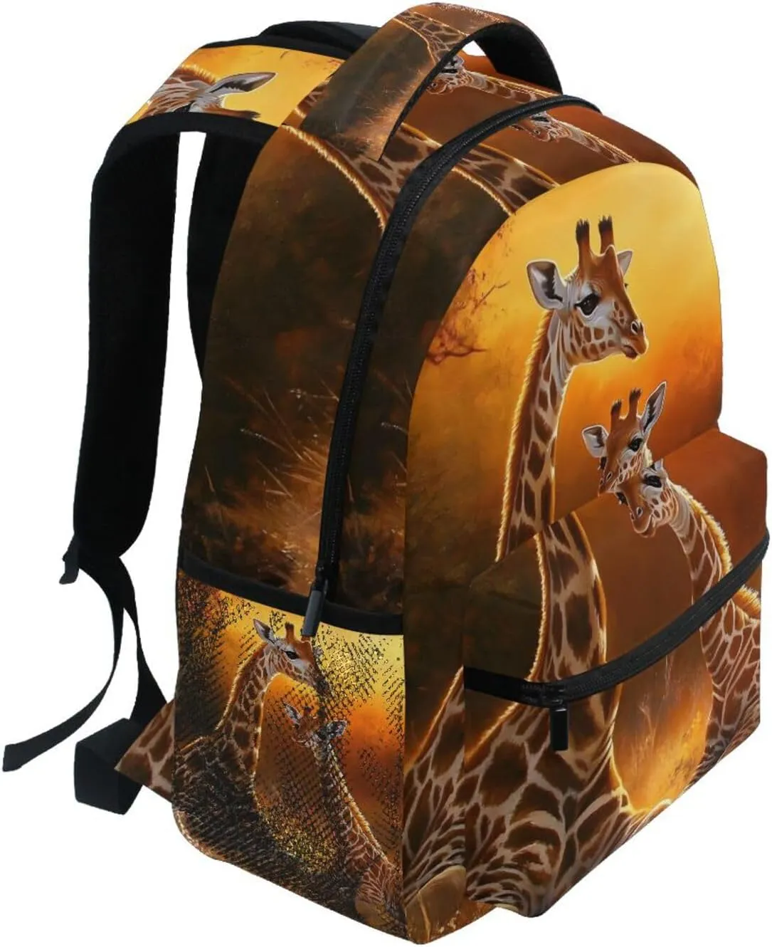 Backpack Giraffe Family Grassland Daypack Shoulder Bag Book Bag Lightweight Back Pack 12 ×16.9 In