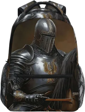Backpack Knight Horse Armor Daypack Shoulder Bag Book Bag Lightweight Back Pack 11.4 ×16 In