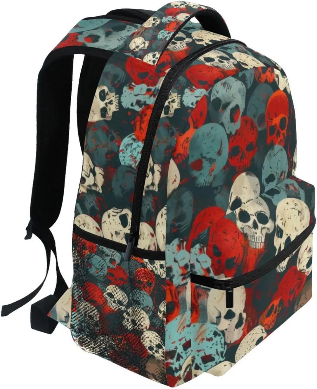 Backpack Rainbow Skull Symphony Daypack Shoulder Bag Book Bag Lightweight Back Pack with Reflective Strip Travel Laptop Daypack 12 ×16.9 In
