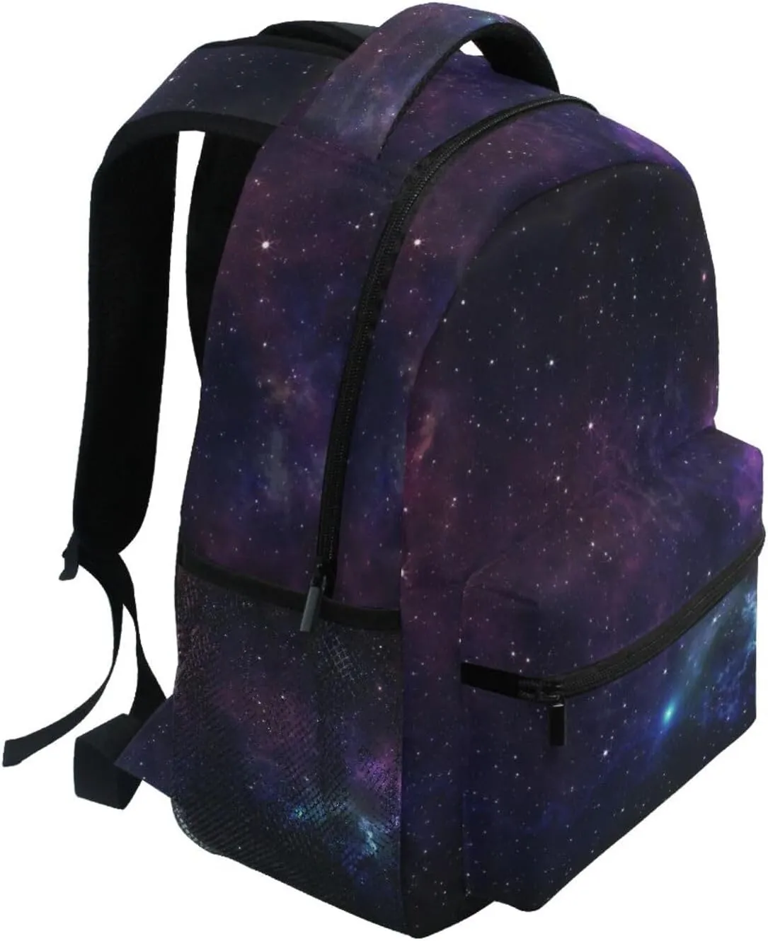 Backpack Space Nebula Purple Daypack Shoulder Bag Book Bag Lightweight Back Pack 11.4 ×16 In