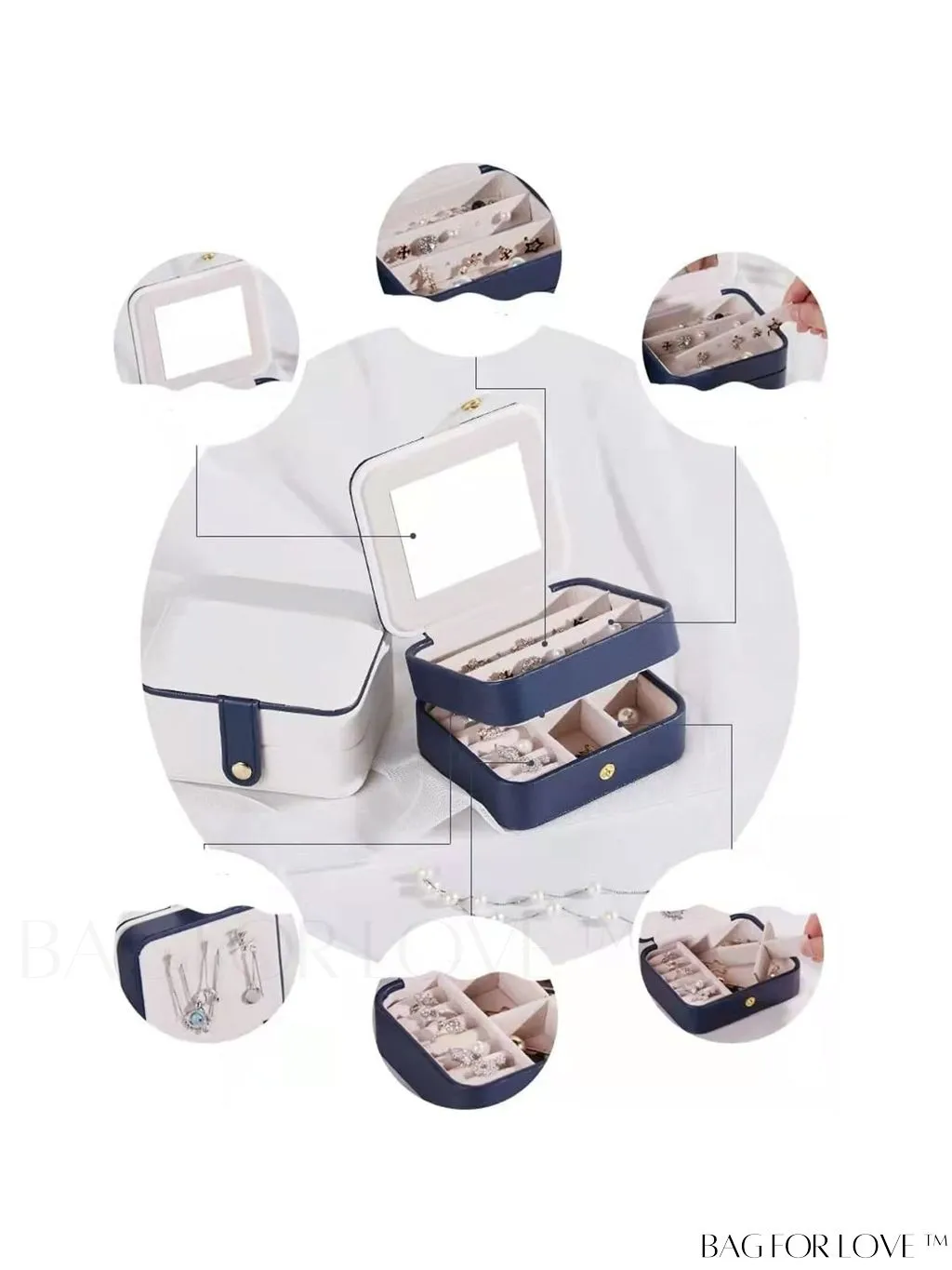 BagForLove - Portable Multi-Layer Jewelry Storage Box for Travel - 1pc