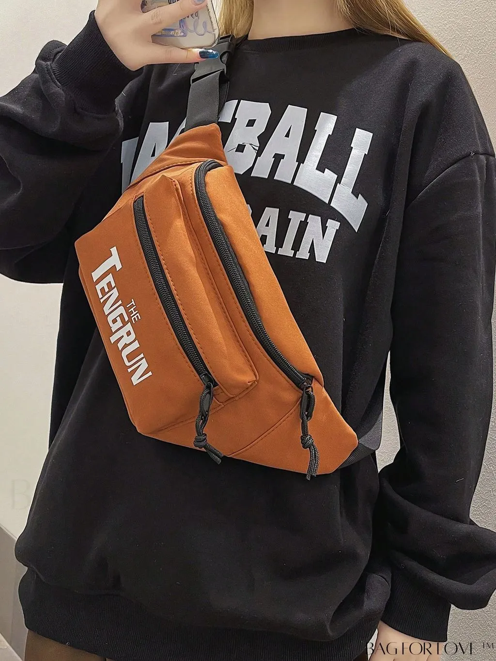 BagForLove - Premium Adjustable Strap Fanny Pack with Graphic Design and Convenient Zipper Release