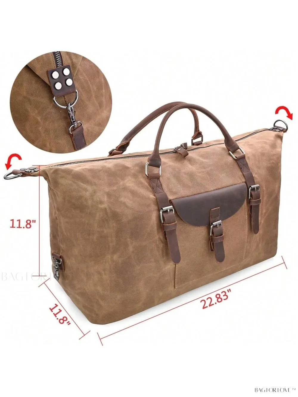 BagForLove - Spacious Weekender Carryon Bag Genuine Leather Travel Organizer