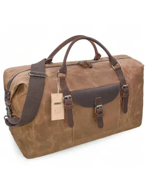 BagForLove - Spacious Weekender Carryon Bag Genuine Leather Travel Organizer