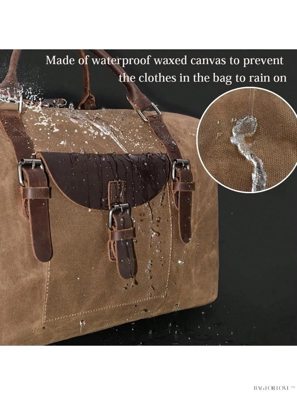 BagForLove - Spacious Weekender Carryon Bag Genuine Leather Travel Organizer