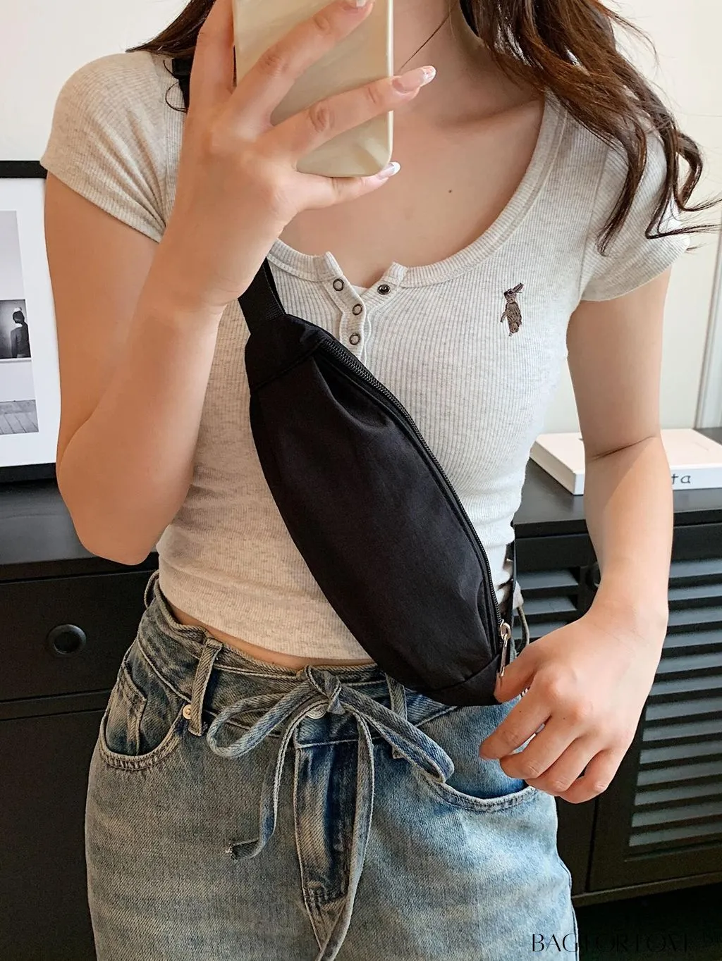 BagForLove - Stylish & Practical Medium Zipper Waist Bag for Outdoor Sports - Minimalist Design