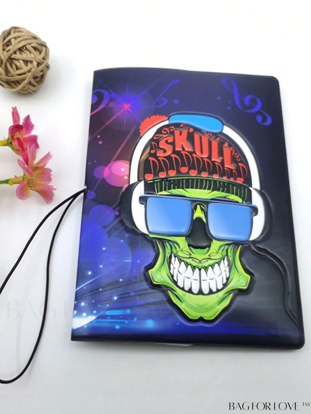 BagForLove - Stylish Passport Case with Skull Graphic Design - Sleek Bifold Design