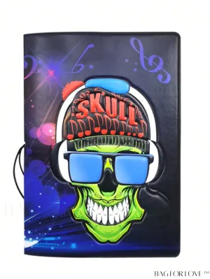 BagForLove - Stylish Passport Case with Skull Graphic Design - Sleek Bifold Design