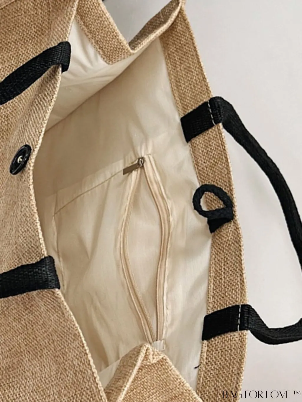 BagForLove - Stylish Woven Straw Beach Bag: Graphic Design, Large Capacity, Ideal for Womens Swim, Shopping, and Travel