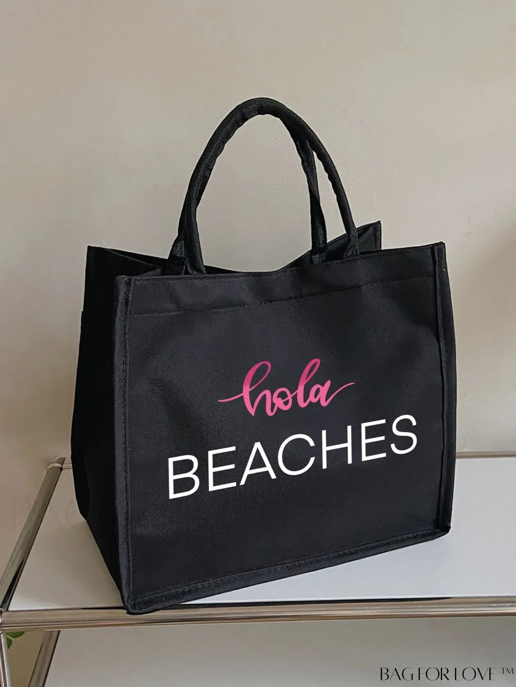 BagForLove - Stylish Woven Straw Beach Bag: Graphic Design, Large Capacity, Ideal for Womens Swim, Shopping, and Travel