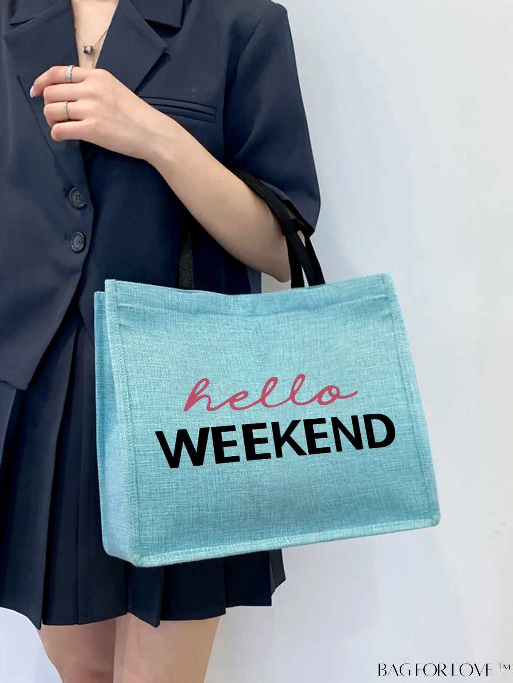 BagForLove - Stylish Woven Straw Beach Bag: Graphic Design, Large Capacity, Ideal for Womens Swim, Shopping, and Travel