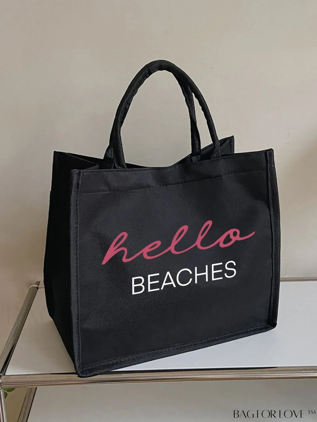 BagForLove - Stylish Woven Straw Beach Bag: Graphic Design, Large Capacity, Ideal for Womens Swim, Shopping, and Travel