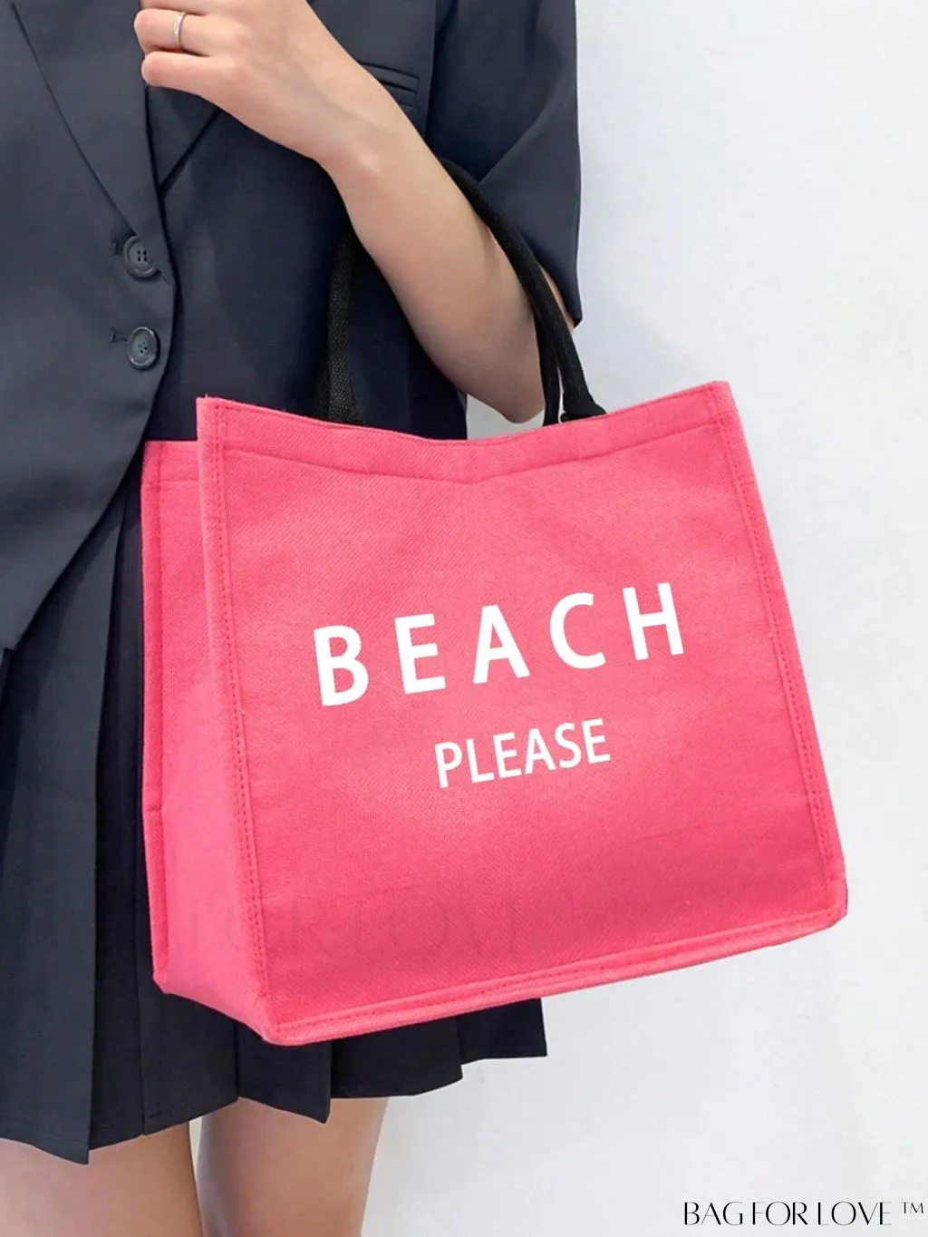 BagForLove - Stylish Woven Straw Beach Bag: Graphic Design, Large Capacity, Ideal for Womens Swim, Shopping, and Travel