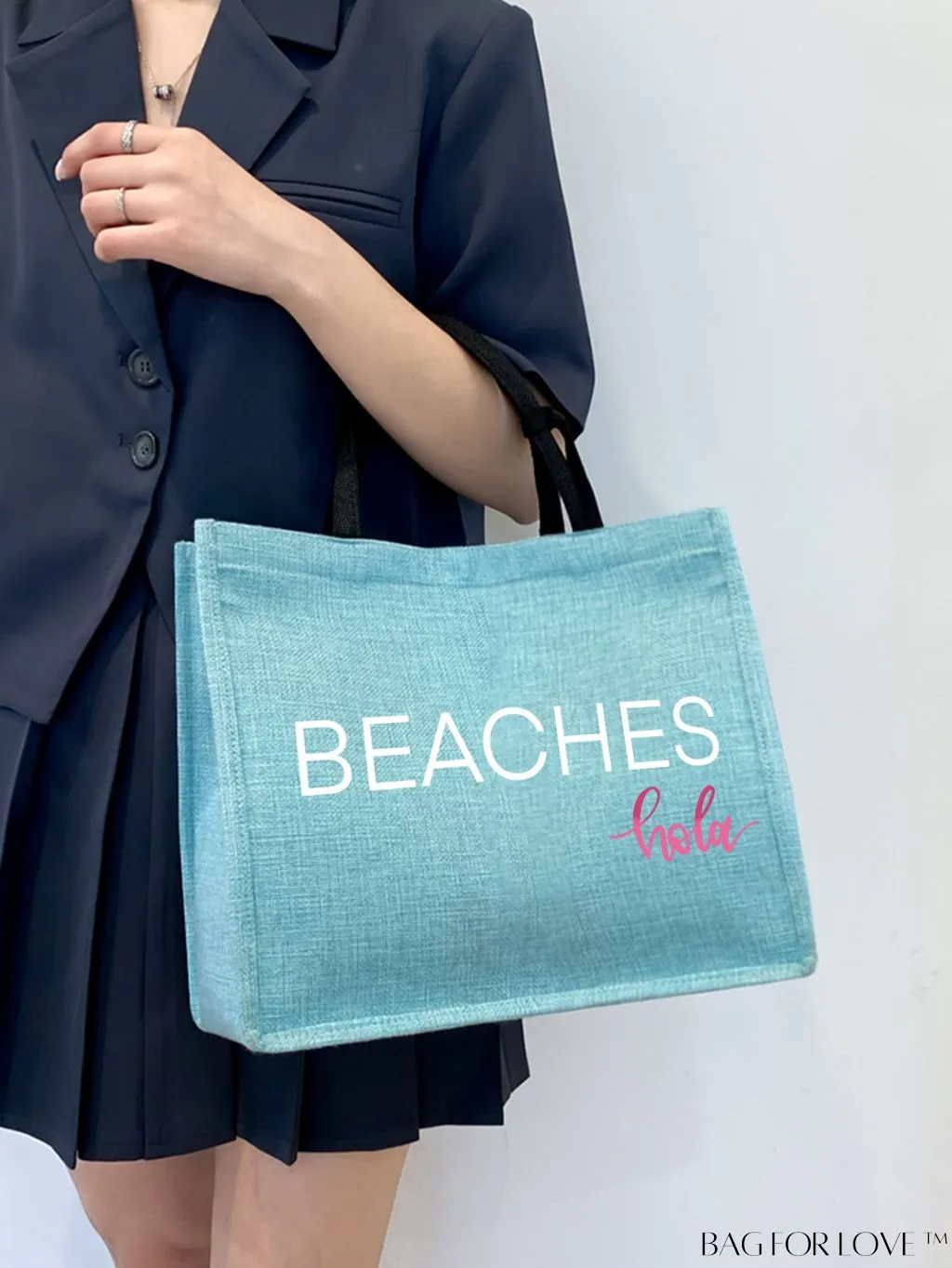 BagForLove - Stylish Woven Straw Beach Bag: Graphic Design, Large Capacity, Ideal for Womens Swim, Shopping, and Travel