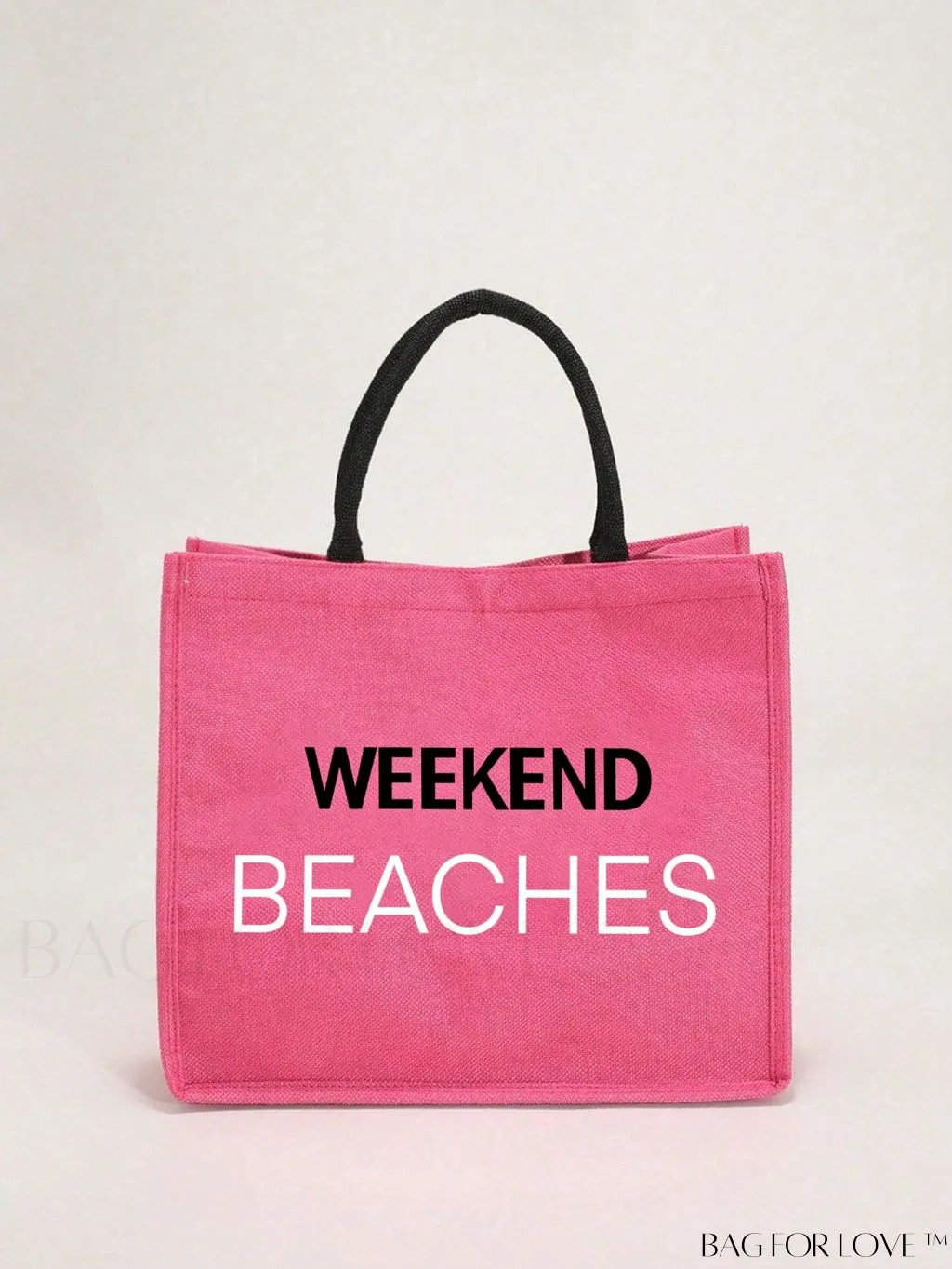 BagForLove - Stylish Woven Straw Beach Bag: Graphic Design, Large Capacity, Ideal for Womens Swim, Shopping, and Travel