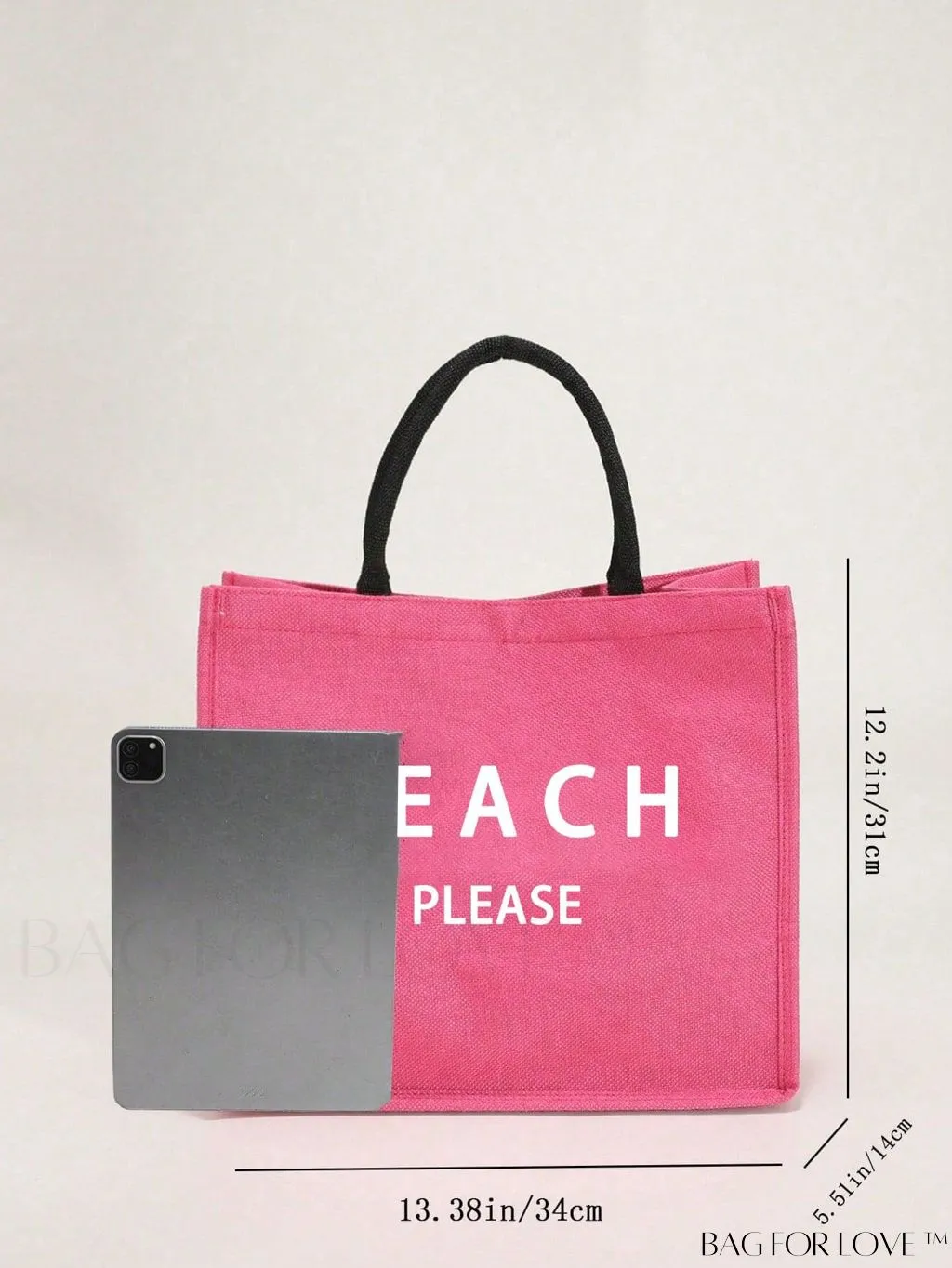 BagForLove - Stylish Woven Straw Beach Bag: Graphic Design, Large Capacity, Ideal for Womens Swim, Shopping, and Travel