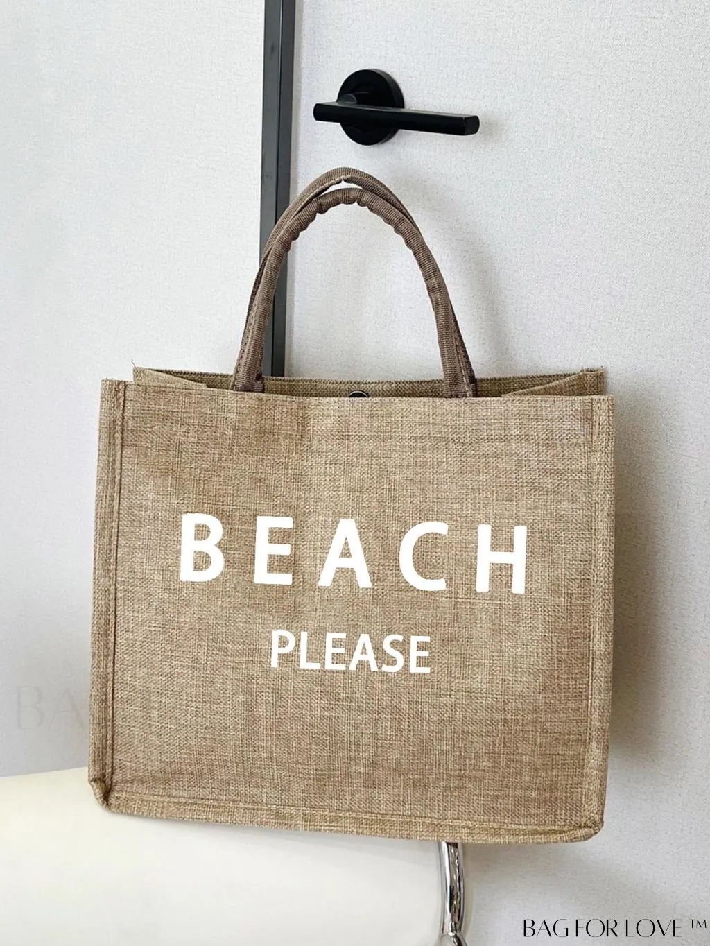 BagForLove - Stylish Woven Straw Beach Bag: Graphic Design, Large Capacity, Ideal for Womens Swim, Shopping, and Travel
