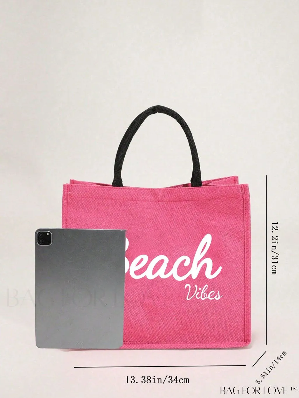 BagForLove - Stylish Woven Straw Beach Bag: Graphic Design, Large Capacity, Ideal for Womens Swim, Shopping, and Travel