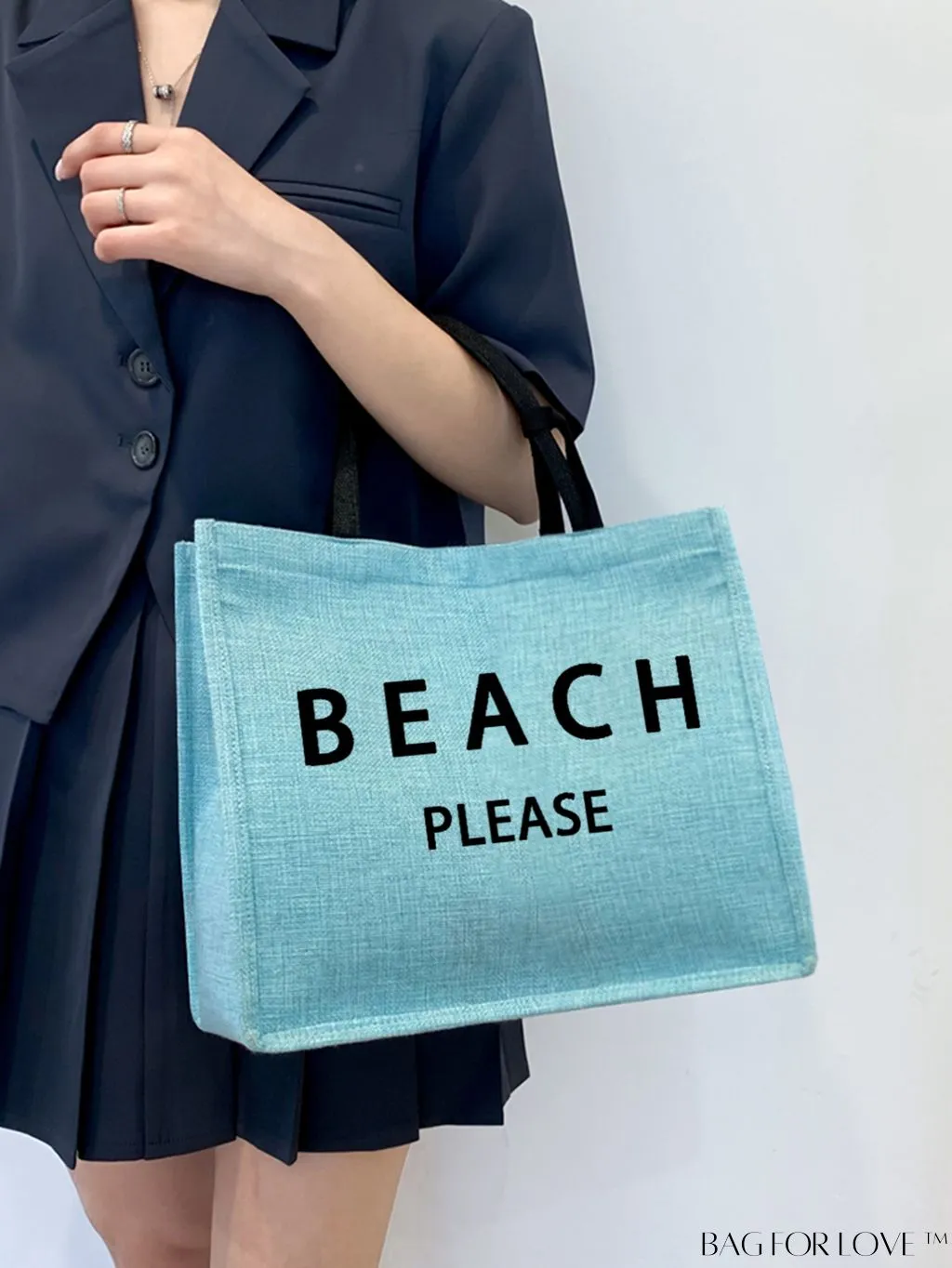 BagForLove - Stylish Woven Straw Beach Bag: Graphic Design, Large Capacity, Ideal for Womens Swim, Shopping, and Travel