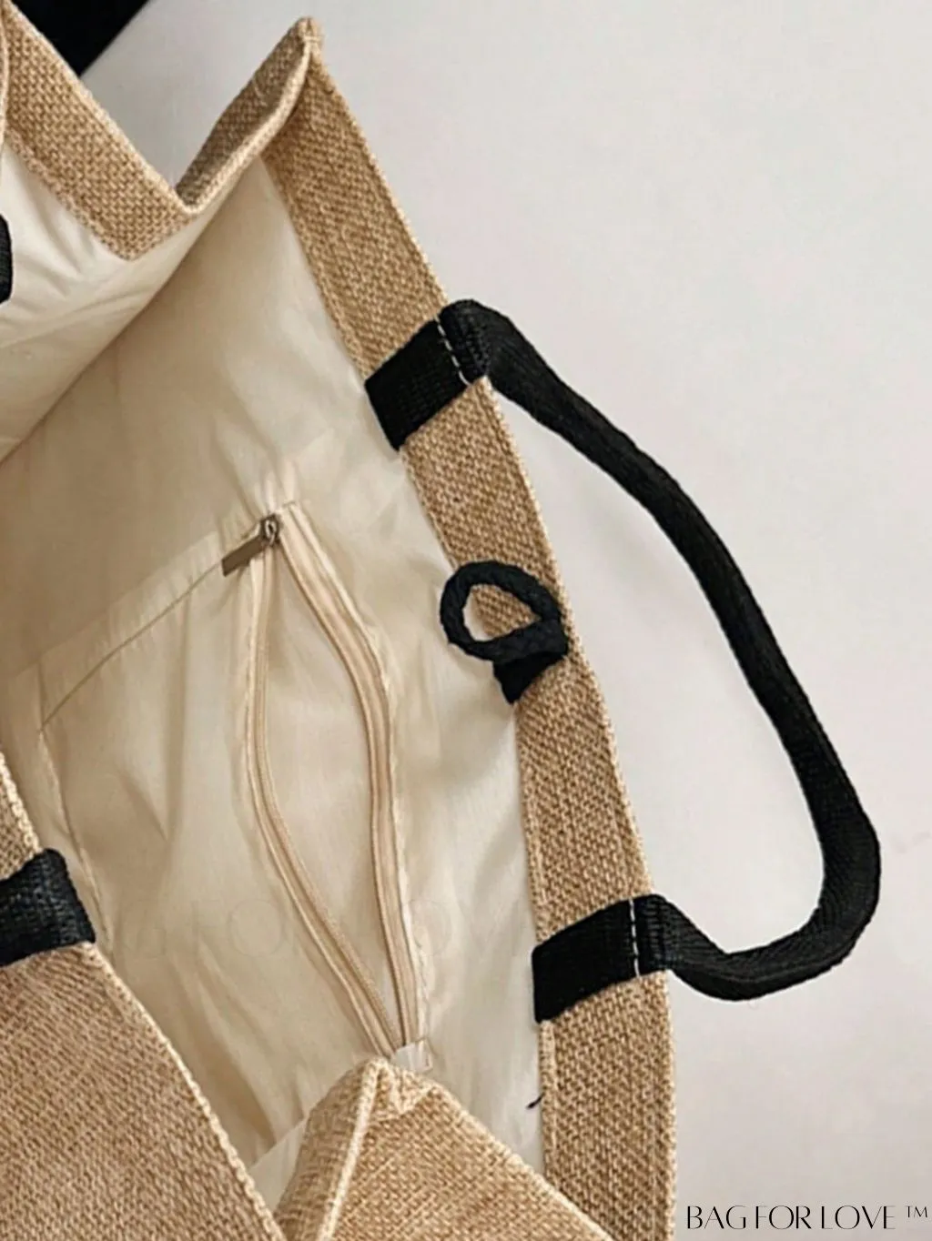 BagForLove - Stylish Woven Straw Beach Bag: Graphic Design, Large Capacity, Ideal for Womens Swim, Shopping, and Travel