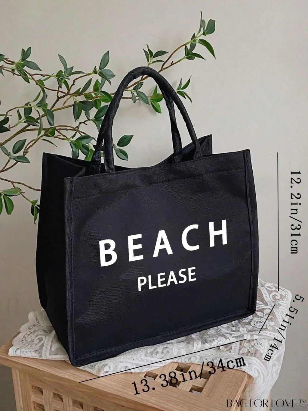BagForLove - Stylish Woven Straw Beach Bag: Graphic Design, Large Capacity, Ideal for Womens Swim, Shopping, and Travel