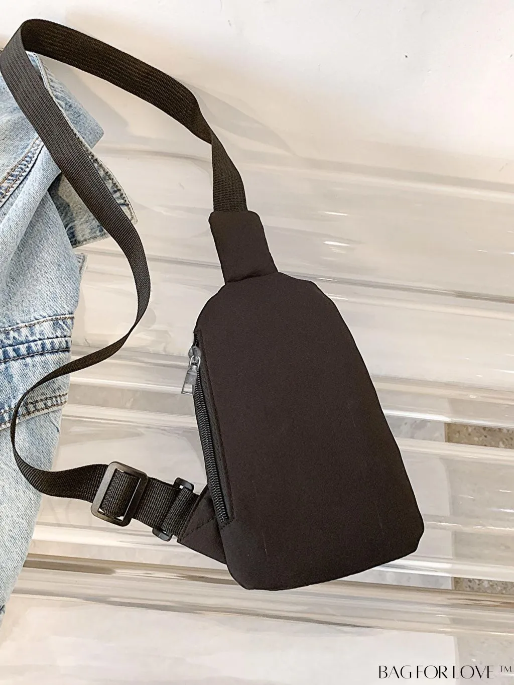 BagForLove - Waterproof Nylon Sports Bag with Korean-Style Waist Belt and Crossbody Design