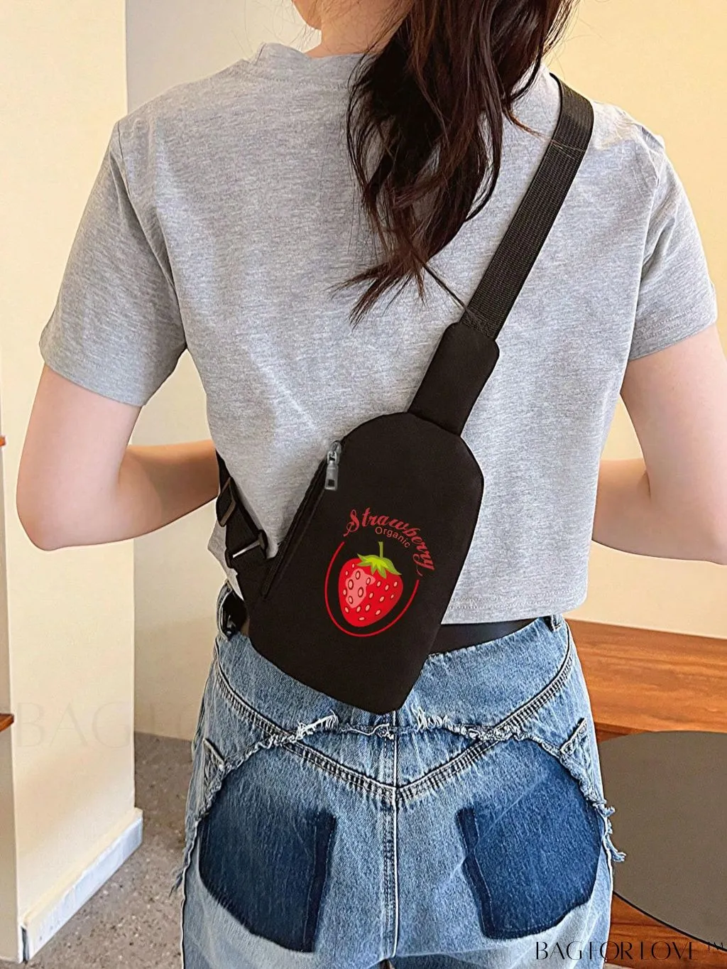 BagForLove - Waterproof Nylon Sports Bag with Korean-Style Waist Belt and Crossbody Design