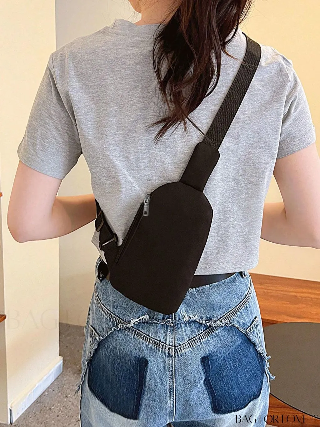 BagForLove - Waterproof Nylon Sports Bag with Korean-Style Waist Belt and Crossbody Design