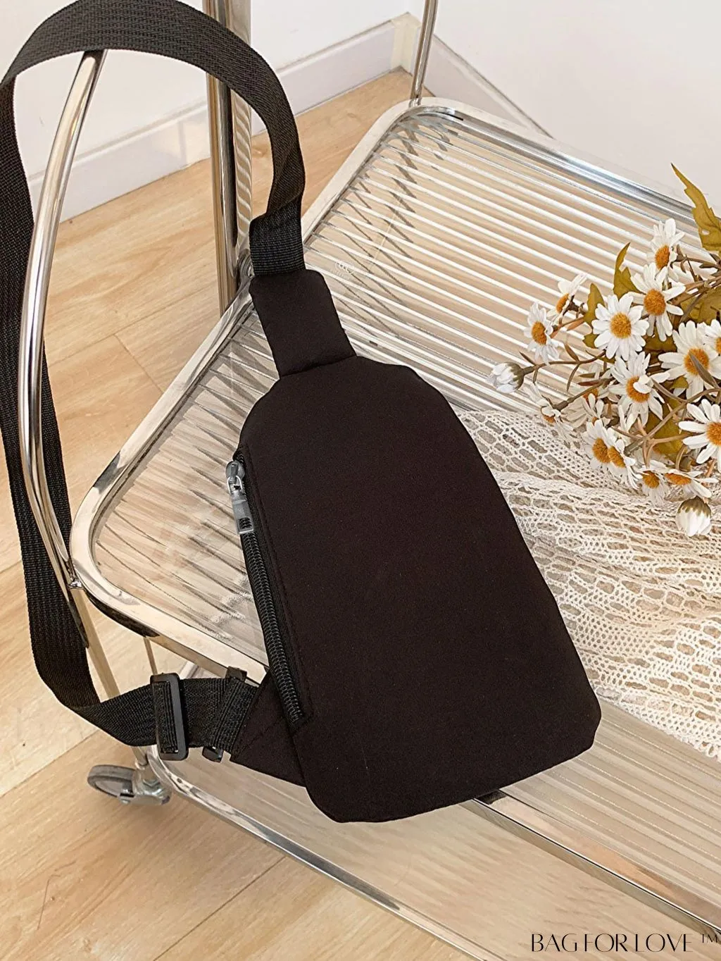 BagForLove - Waterproof Nylon Sports Bag with Korean-Style Waist Belt and Crossbody Design