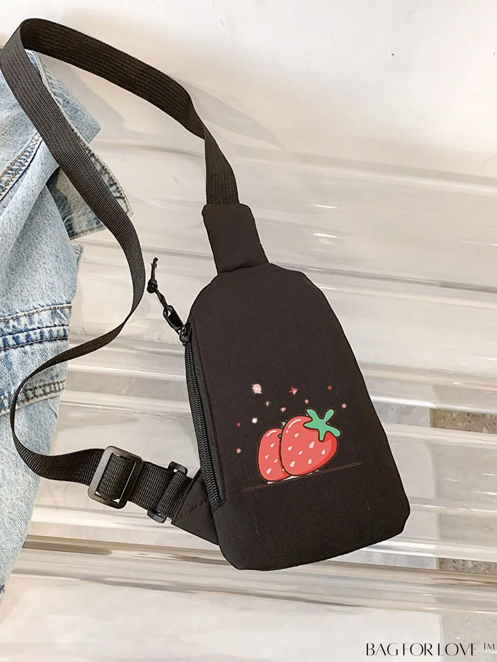 BagForLove - Waterproof Nylon Sports Bag with Korean-Style Waist Belt and Crossbody Design